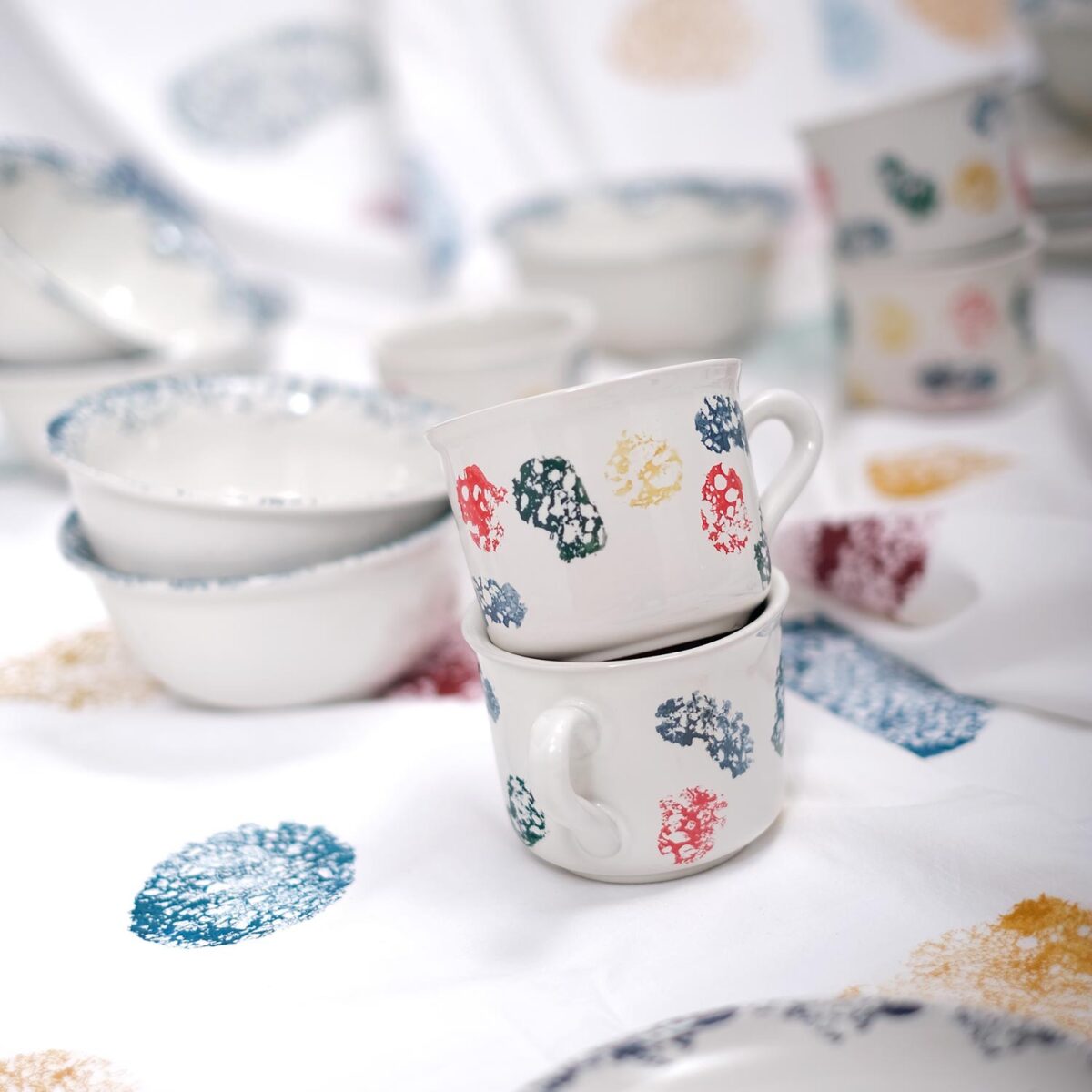 Set - 2 Mugs with Saucers - Image 2