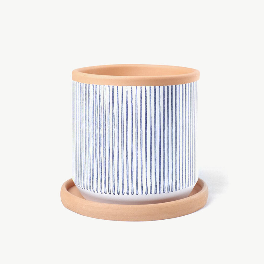 verticales-azul-m Striped Pot - Image 1